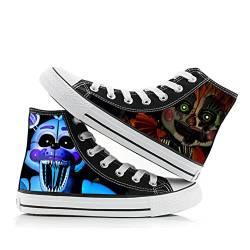 Five Nights at Freddy's High Top Canvas Shoes Sneakers FNAF Anime Printing Casual Shoes Schnürschuhe für Unisex, Typ15, 36 2/3 EU von Tongyundacheng