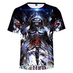 Overlord T-Shirt Anime 3D Druck Albedo Ainz Ooal Gown Cosplay Kurzarm Tee Top Sommer Casual Herren T-Shirt, Typ 4, XXL von Tongyundacheng