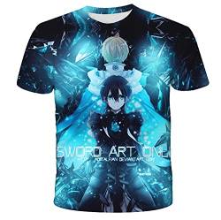 Sword Art Online T-Shirt Rundhals Kurzarm Lose Casual T-Shirt 3D Gedruckt Anime Cosplay Tee Tops Atmungsaktiv Bequem Sommer Top Unisex Gr. L, Typ C von Tongyundacheng