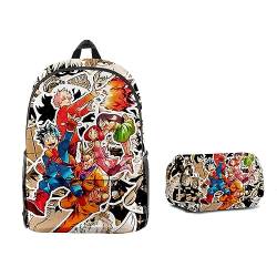 Tongyundacheng Anime My Hero Academia Rucksack 2-teiliges Set Kinder Schultasche mit Federmäppchen Schüler Büchertasche für Jungen Mädchen Fans Geschenke, Typ 13, 47*31*18cm(Backpack) von Tongyundacheng