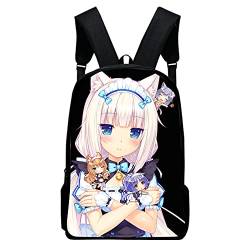 Tongyundacheng Anime Nekopara Rucksack Oxford Tuch Wasserdicht Schultaschen Laptop Rucksack Reisetasche Mode Casual Daypack Student Bookbags für Jungen Mädchen Teenager von Tongyundacheng