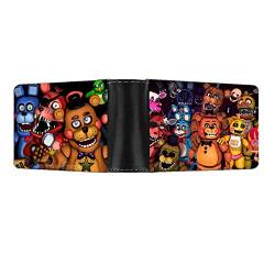 Tongyundacheng FNAF Geldbörse, doppelt gefaltete Geldbörse, Five Nights Game Cartoon Münzgeldbörse PU-Leder Multi Geldbörse für Spielfans Geschenke von Tongyundacheng