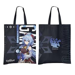 Tongyundacheng Segeltuch-Einkaufstasche Anime Charakter Venti Xiao Klee bedruckte Schultertasche, Einkaufstasche, große Kapazität, Anime Game Cosplay Freizeit-Taschen von Tongyundacheng