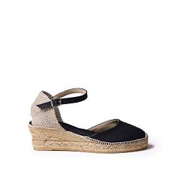 Toni Pons Damen-Espadrille aus Baumwollstoff - Romina - Schwarz, 42 EU von Toni Pons