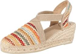 Toni Pons Damen Wedges Sandalen Terra-HK Sandalette Textil Fußbett Bequem Freizeit gemustert Damen Schuhe von Toni Pons