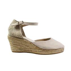 Toni Pons Lloret-5 Stone Suede Leather Womens Wedge Heeled Espadrille Shoes EU 39 von Toni Pons