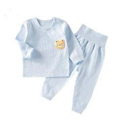 Baby Kinder Schlafanzüge Jungen Mädchen Pyjamas Set Langarm Nachtwäsche （Blau,110 Yards） von Tonone