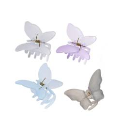 Haarklammer Schmetterling Haarspange transparente Haarspangen Damen Glitzer Butterfly Klein Dünnes Haar Clips Für Frauen Mädchen(4 Stück) von Tonone