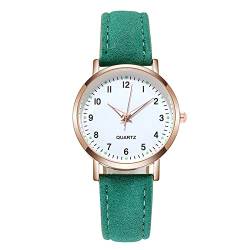 Damen Analog Quarz Uhr Armbanduhren Damen-Leuchtuhr mit Gürtelwaage, gepunktete kleine Uhr, Sternuhr, mattierter Punkt, mit römischer Damenuhr, Digitalwaage Armbanduhr Zahlen (Green-a, One Size) von Tonsee Accessoire