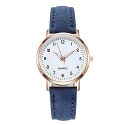 Damen Mode Armbanduhr Damen-Leuchtuhr mit Gürtelwaage, gepunktete kleine Uhr, Sternuhr, mattierter Punkt, mit römischer Damenuhr, Digitalwaage Damen Sportuhr Silikonarmband (Blue-1, One Size) von Tonsee Accessoire