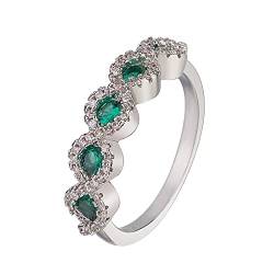 Getrocknete Ringelblumenblüten Fashion Ring Imported Promis Trend Micro mit Ring-Verlobungsring und Diamant-Verlobungsring Ringe 1 Paar (Green, 8) von Tonsee Accessoire
