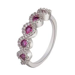 Getrocknete Ringelblumenblüten Fashion Ring Imported Promis Trend Micro mit Ring-Verlobungsring und Diamant-Verlobungsring Ringe 1 Paar (Red, 5) von Tonsee Accessoire