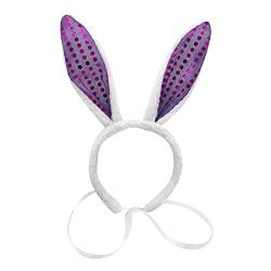 Hasenohren Haarreifen Ostern Plüsch Häschen Pailletten Haarbänder Ostern Geschenk Hasenohr Rosa Stirnband Haarstyling Ankleiden Kostüm Zubehör für Kinder Frauen Party Cosplay,Einheitsgröße (E) von Tonsee Accessoire