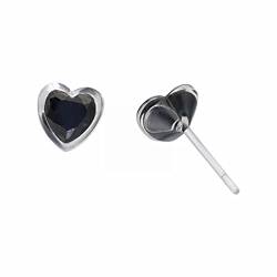 Jewelry Ohrstecker für Damen aus Edelstahl Mode Koreanische Ohrringe Weibliche Explosion Funkelnde Zirkon Ohrringe Weibliche Einfache Temperament Set Liebe Zirkon Ohrringe Schillernde (Black, A) von Tonsee Accessoire