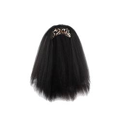 Kostüm Halloween Perücke lang gerade Stirnbandperücke Damen gerade für schwarz mit schwarzer Stirnbandperücke Perücke Echthaar Bob Rot (G, One Size) von Tonsee Accessoire