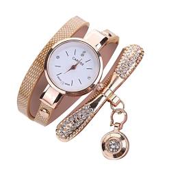 Men Watches Herren Uhr Männer Armbanduhren Damen Armbanduhr Armreif Set Lässige Armbanduhr Set Strass Analog Quarzuhr Uhr Set Für Kinder Der Ohne Spiele Armbanduhr Breit Herren (Beige, One Size) von Tonsee Accessoire