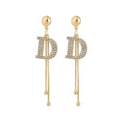 Ohrringe Damen Ohrstecker -Buchstaben-Quasten-Ohrringe für Teenager-Mädchen, minimalistische Manschetten-Piercing-Ohrstecker, Trendige Ohrringe Liebe Ohrringe (Gold-4, One Size) von Tonsee Accessoire