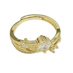 Ring für Damen An meine Tochter Geometrie Ring Gold Geometrie Strass Ring minimalistischen Angst Ring Geschenk für sie zurück zur Schule Geschenk Ohrschmuck Der Ringe (2-Gold, One Size) von Tonsee Accessoire