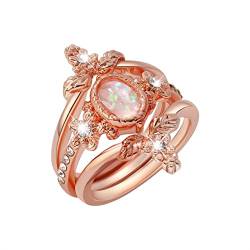 Ringe Bänder Mode Rose Gold Ring für Frauen Verlobungsring Schmuck Geschenke Der Ringe Bücher (Rose Gold, 7) von Tonsee Accessoire
