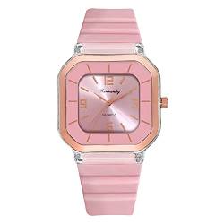 Tonsee Accessoire Armbanduhr Damen Watch Watch Damen Zifferblatt Quarzuhr Silikon Fashion Strap Digital Simples Damen Damenuhr Armbanduhr Western (Pink, One Size) von Tonsee Accessoire