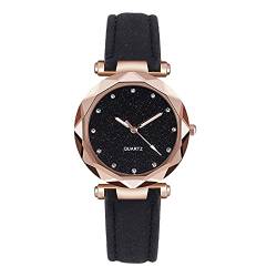 Tonsee Accessoire Damen Analog Quarz Armbanduhr Women 's Point Gürtel Dotted Stars Little mit Roman Watch Frost Waage Damenuhr Schmelzende Armbanduhr (Black-1, One Size) von Tonsee Accessoire