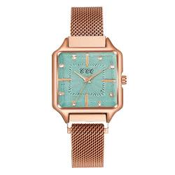 Tonsee Accessoire Damen Analog Quarz Armbanduhr mit Edelstahlarmband Damenuhren Quarzwerk Mädchen Damen Armbanduhr Mesh Gürteluhr Damen Digitaluhr Nachhaltig (B-D, One Size) von Tonsee Accessoire