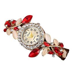 Tonsee Accessoire Damen Retro Armbanduhr Luxusarmband Uhr-Frauen-heiße Uhr -Damenmode-Frauenuhr Digitaluhr Damen Wasserdicht Mini (Red-A, One Size) von Tonsee Accessoire