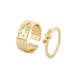 Tonsee Accessoire Der Ringe Figuren Orks Verlobungsmode neu und ringhohle Paar-Dinosaurier-kreative Ringe Ringe Freundschaftsringe Gravur (Gold, One Size) von Tonsee Accessoire