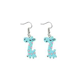 Tonsee Accessoire Frauen Ohrringe Ohrhänger Cartoon niedliche Giraffe baumeln Ohrringe Geburtstagsgeschenke für Frauen Mädchen Ohrringe Taucher (Blue, One Size) von Tonsee Accessoire