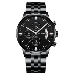 Tonsee Accessoire Herrenuhr Business Steel Belt Watch Kalender für Herren, wasserdichte Sportuhr für Herren Herren Kleideruhr (I, One Size) von Tonsee Accessoire