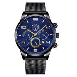 Tonsee Accessoire Herrenuhr Herren Business Stahlgürtel Uhr Kalender Sport Herren wasserdichte Uhr Trainer Armbanduhr (B-b, One Size) von Tonsee Accessoire