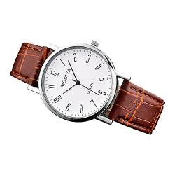 Tonsee Accessoire Herrenuhr Trend Creative Roman Strap Men's Calendar Dial Gift Classic Belt Watch Scale Damen Sportuhr Rechteckig (Brown #1, One Size) von Tonsee Accessoire