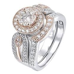 Tonsee Accessoire Ringe Silber 925 Schlicht Exquisite Damen Ring Vintage Türkis Blattsilber Ring Ehering Schmuck Geschenke Der Ringe Fanartikel (D, 6) von Tonsee Accessoire