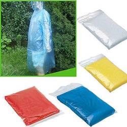 Tonsee Einweg Regenponchos mit Kaputze für Damen Herren,1/3/5/10/24 PCS Regenmäntel Wasserdicht Regenjacken Regencape Ideal für Freizeitparks Wandern Camping Angeln Zufällige Farbe (24 PCS) von Tonsee Bekleidung