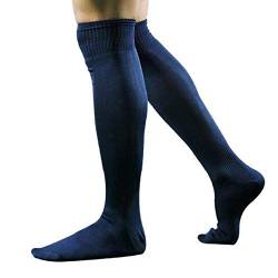 Tonsee Kniestrümpfe 1 Paar Herren Sportsocken Fußball Kniehohen Einfarbig Socken Lange Socken Stretc (Dunkelblau) von Tonsee Bekleidung