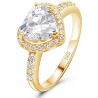 Tony Fein Goldring Ring Herz 14-Karat Gold Zirkonia, Made in Italy für Damen von Tony Fein