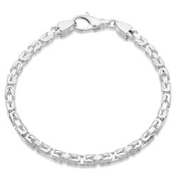 Tony Fein Königsarmband 3mm 925er Silber Hochglanzpoliert Diamantiert für Damen und Herren von Tony Fein