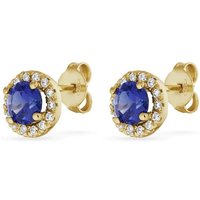 Tony Fein Paar Ohrstecker Ohrstecker 14-Karat Gold Zirkonia Blau, Made in Italy für Damen von Tony Fein