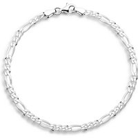 Tony Fein Silberarmband Figaroarmband 4mm 925er Silber Hochglanzpoliert, Made in Italy von Tony Fein