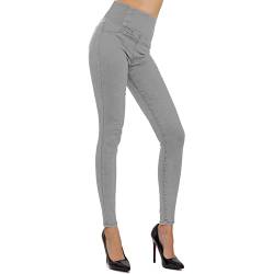 Toocool Damen Jeans hohe Taille Hose Jeggings Skinny Slim Figurbetonte Sexy Neu W0330, Skinny, 86104-83-2943-1, Grau, 86104-83-2943-1 S von Toocool