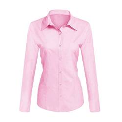 Toocool - Damenhemd Slim Fit Langarm Bluse Bodycon Bluse Baumwolle C-S020, Rosa, X-Large von Toocool