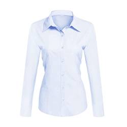 Toocool - Damenhemd Slim Fit Langarm Bluse Eng Bluse Baumwolle C-S020, himmelblau, Medium von Toocool