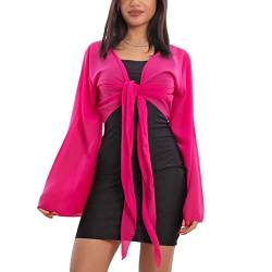 Toocool Elegante Damen-Schulterbezüge Breite Ärmel Zeremonie Bolero VB-10371, fuchsia, One size von Toocool