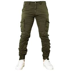 Toocool G6538 Herren Cargohose Militär Seitentaschen Casual Baumwolle, G6570 Grün, 48 von Toocool