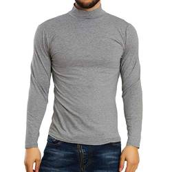 Toocool - Herren Pullover mit hohem Kragen Langarm Rollkragen Sweatshirt Basic Warm K106, dunkelgrau, XL von Toocool