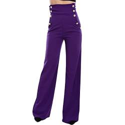 Toocool - Hose Damen Glocke Hohe Taille Elefant Elastische Hot Neue AS-531, violett, M von Toocool