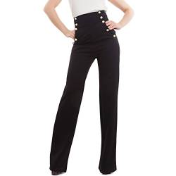 Toocool Hose für Damen, Glocke, hohe Taille, Elefanten, elastisch, Hot Neu AS-531, 83850-86-327-1, Schwarz, 83850-86-327-1 XL von Toocool