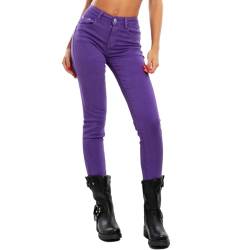 Toocool Jeans Damen Skinny Slim Stretch Slim Fit Hose VI-8006, Dunkelviolett, S von Toocool