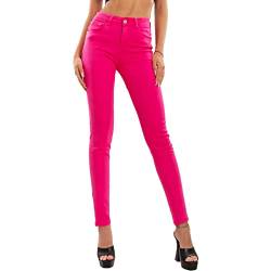 Toocool Jeans Damen Skinny Slim Stretch Slim Fit Hose VI-8006, Fuchsia, M von Toocool
