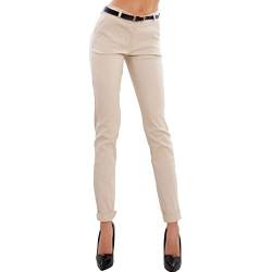 Toocool Klassische Damenhose, elegante Taschen, niedriger Bund, AS-28251, beige, S von Toocool